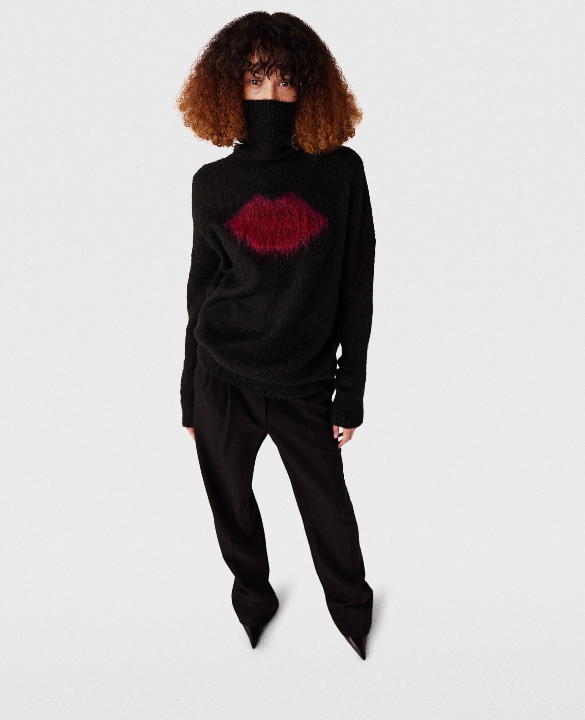 Lips Graphic Long-Sleeve Turtleneck Jumper - 5