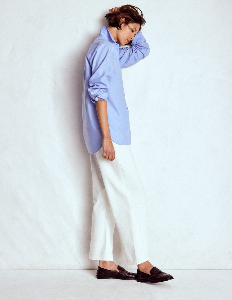Sadie Relaxed Cotton Shirt-Blue Oxford 7