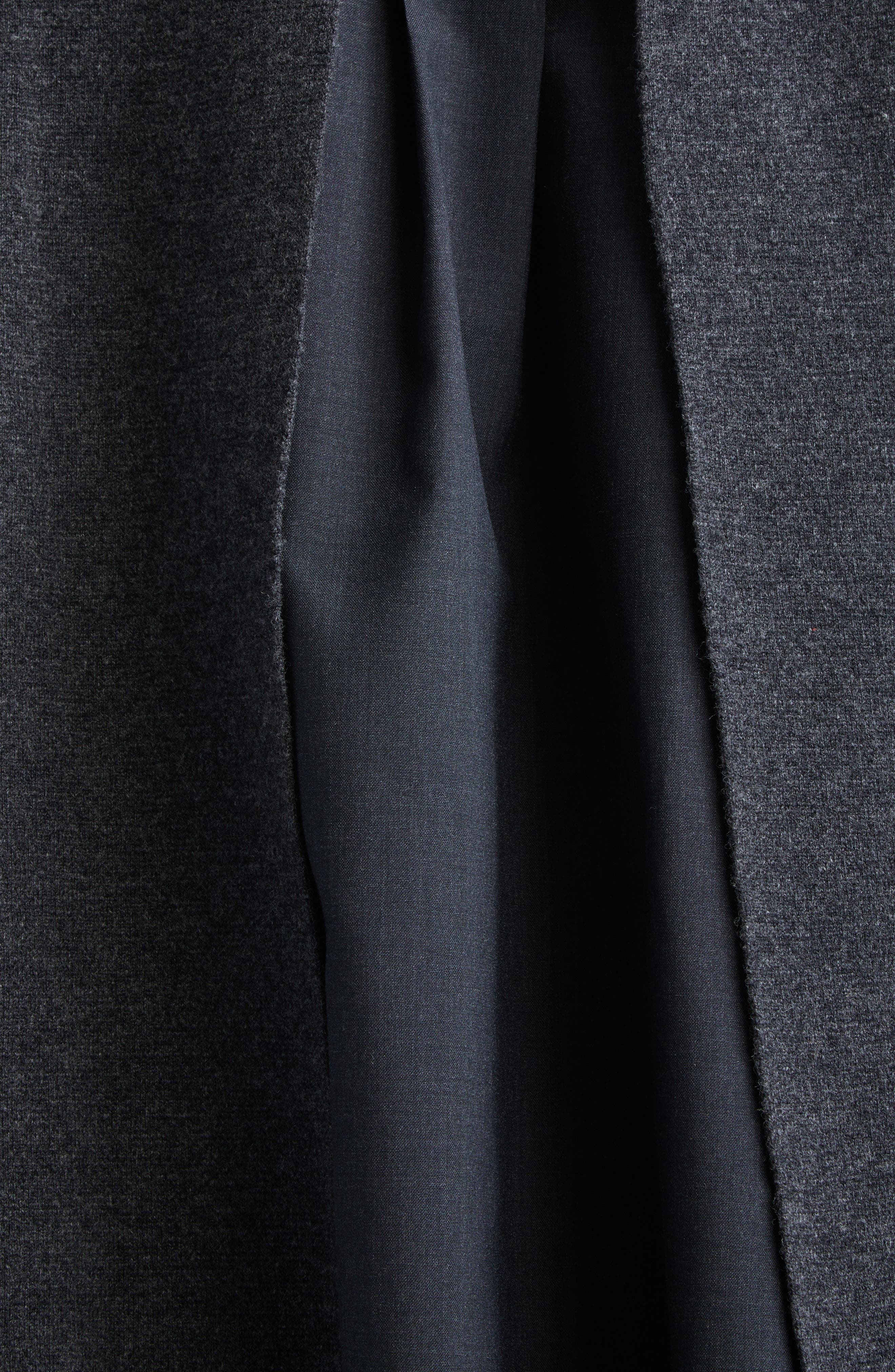 Sacai Mixed Media Long Sleeve Wool Suiting & Knit Sweater Dress in Charcoal Gray at Nordstrom - 6