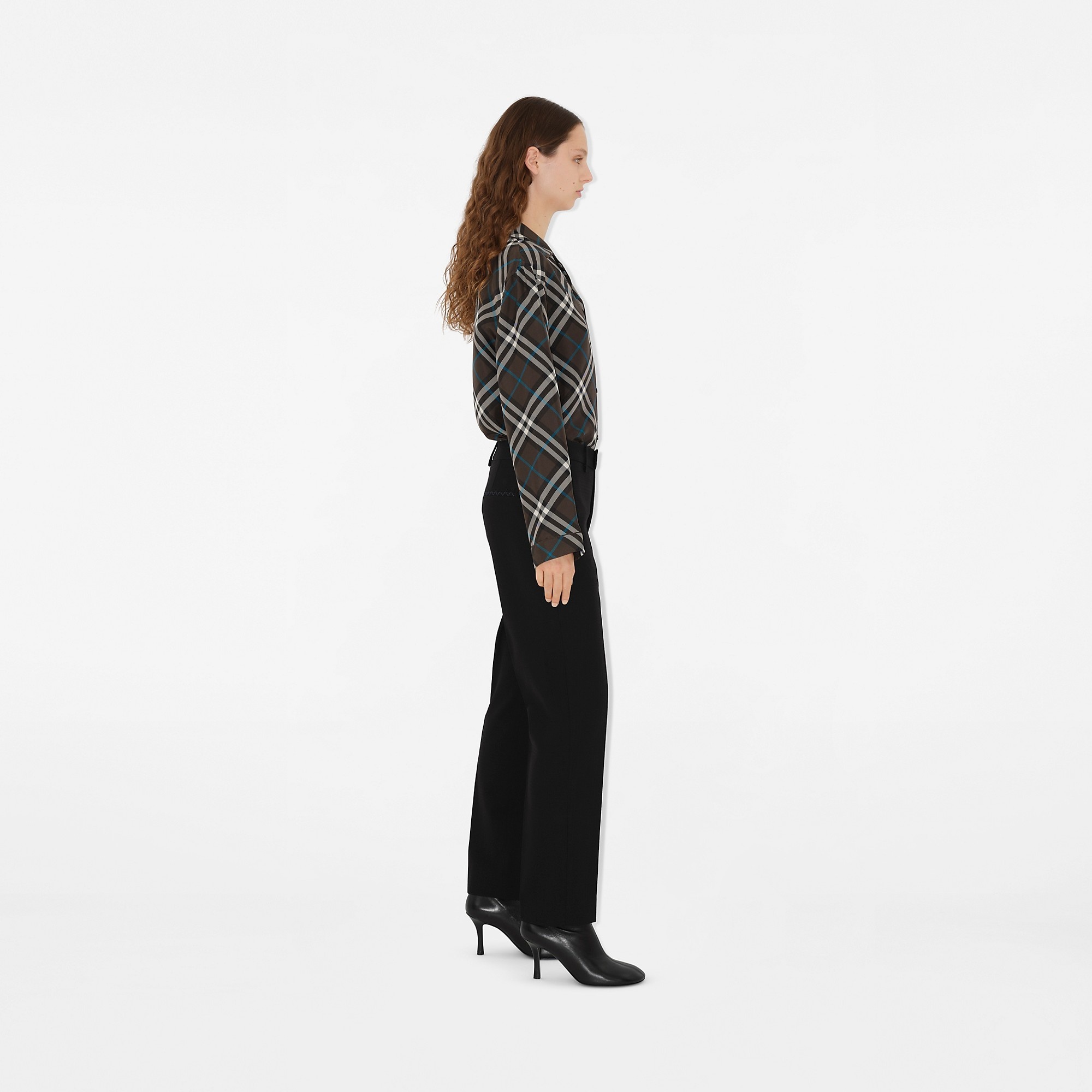 Check Silk Pyjama Shirt - 3