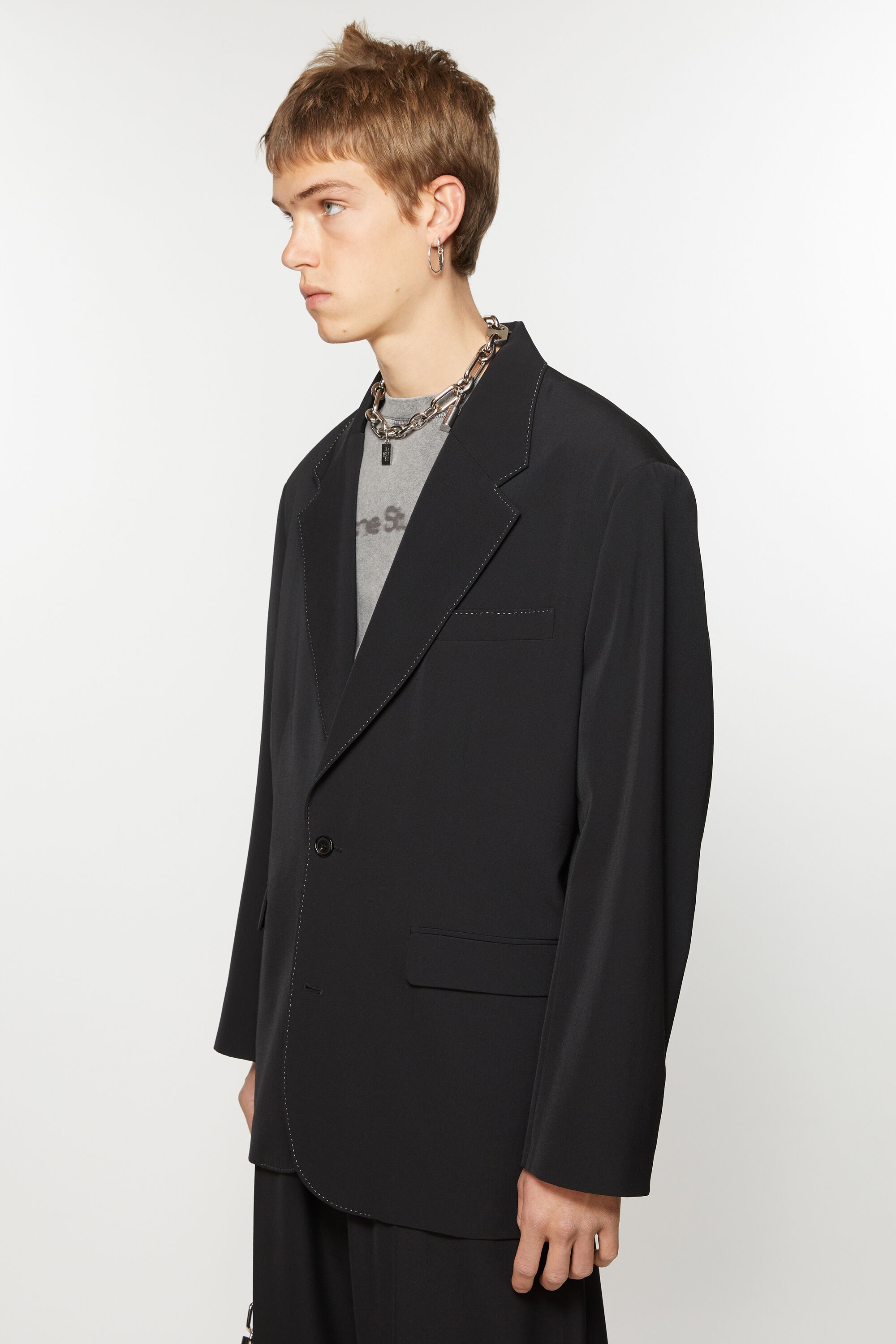 Single-breasted suit jacket - Relaxed fit - Black - 3