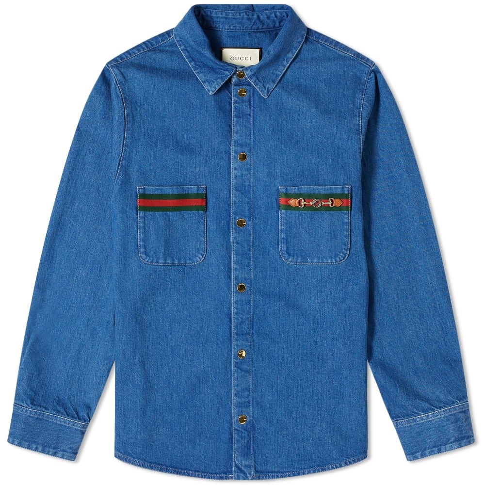 Gucci Horse Bit Denim Overshirt - 1