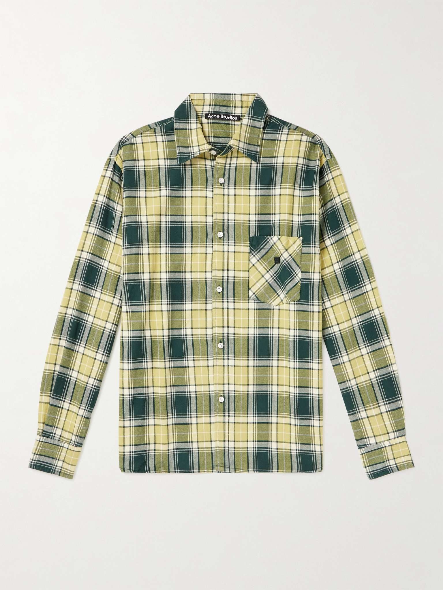 Sandres Logo-Appliquéd Checked Cotton-Flannel Shirt - 1