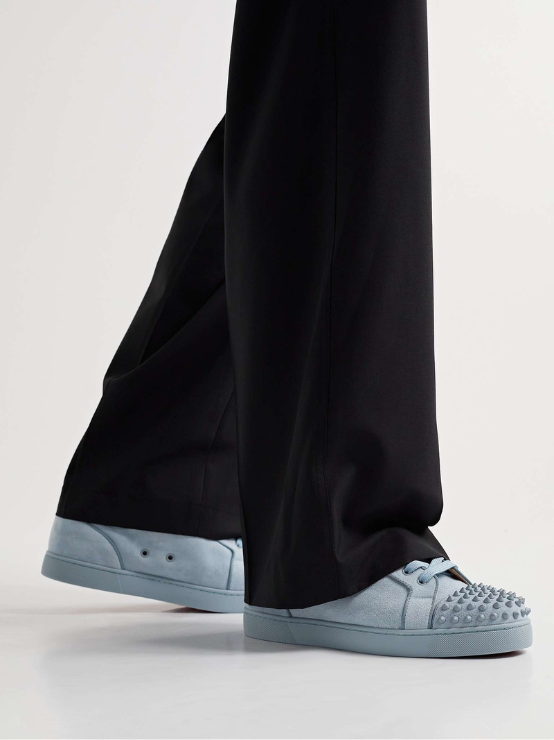 Christian Louboutin Louis Junior Spikes Cap-Toe Suede Sneakers outlook