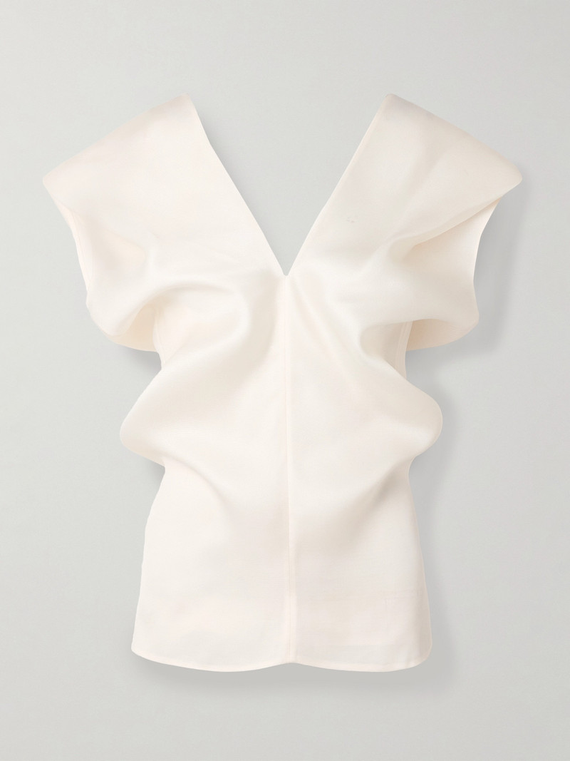 Ami Draped Silk-gazar Top - 1