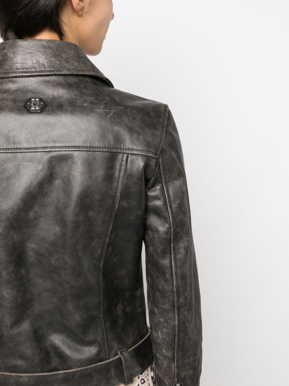 leather biker jacket - 5