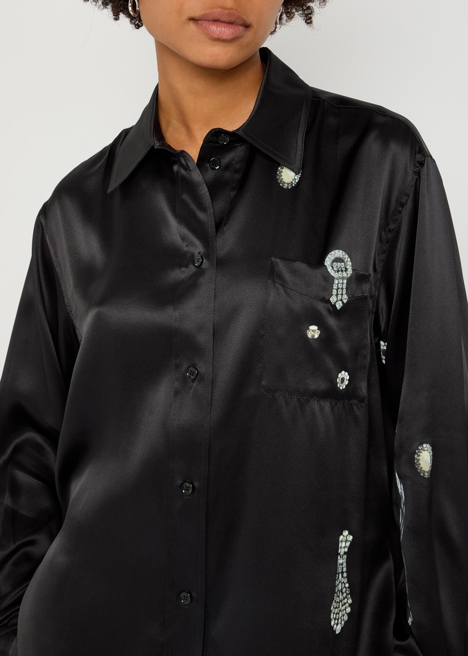 Victoria Beckham Printed Silk Pyjama Shirt - 5