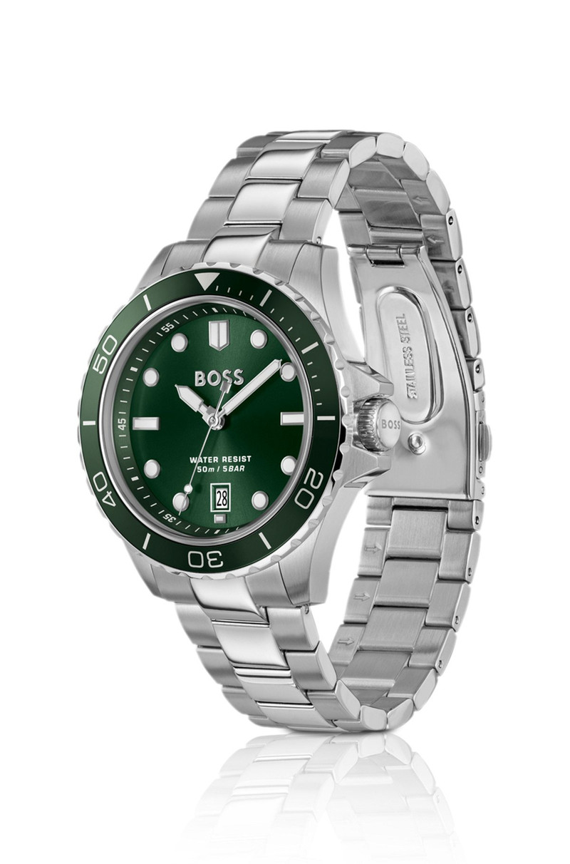 BOSS STEEL-BRACELET WATCH WITH GREEN DIAL outlook