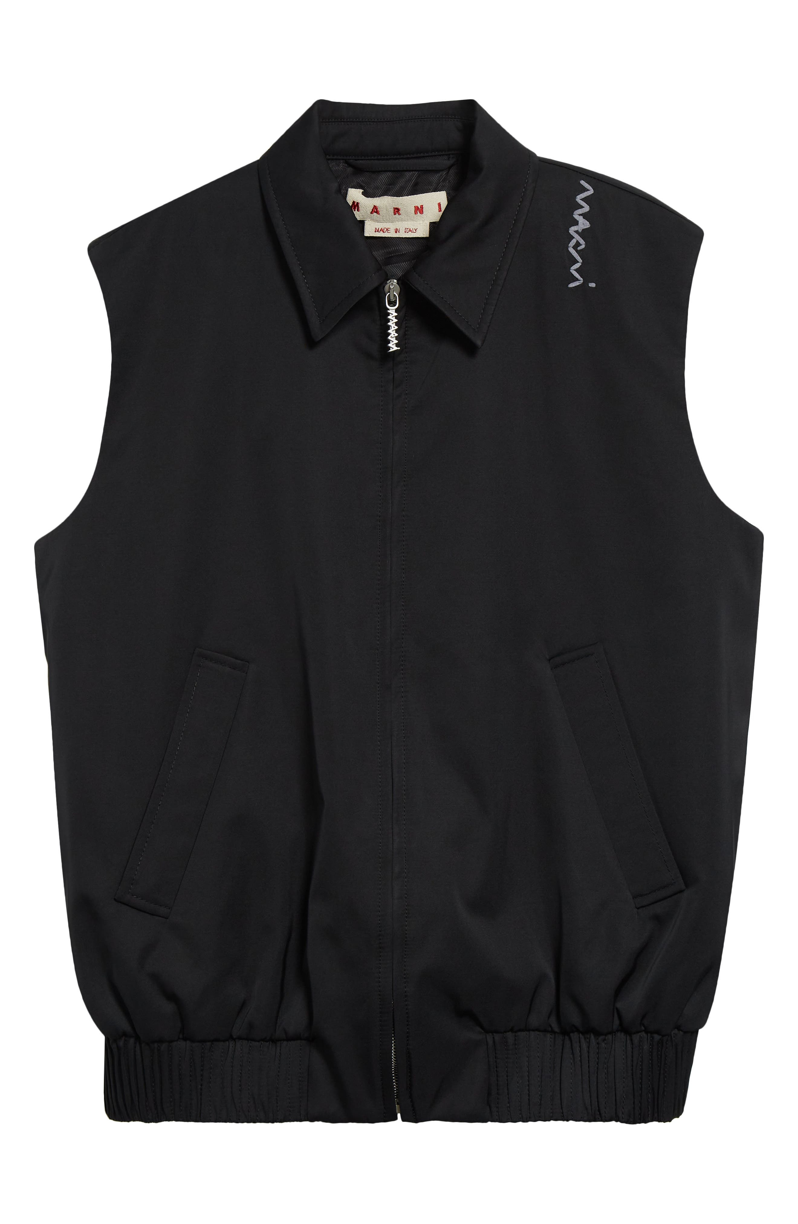Marni Collared Bomber Vest in Black at Nordstrom - 7