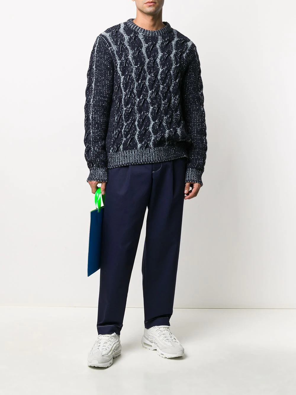 mottled cable knit jumper - 2