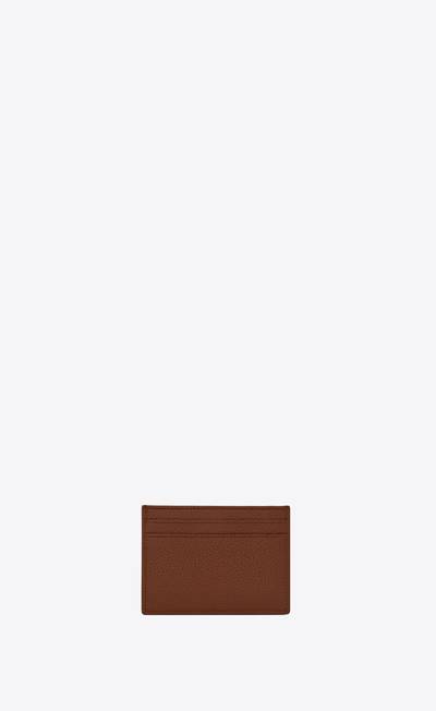 SAINT LAURENT tiny monogram credit card case in grained leather outlook