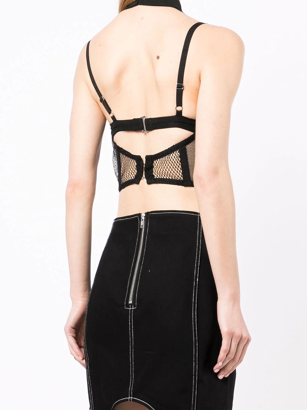 net-lace layered bra top - 4