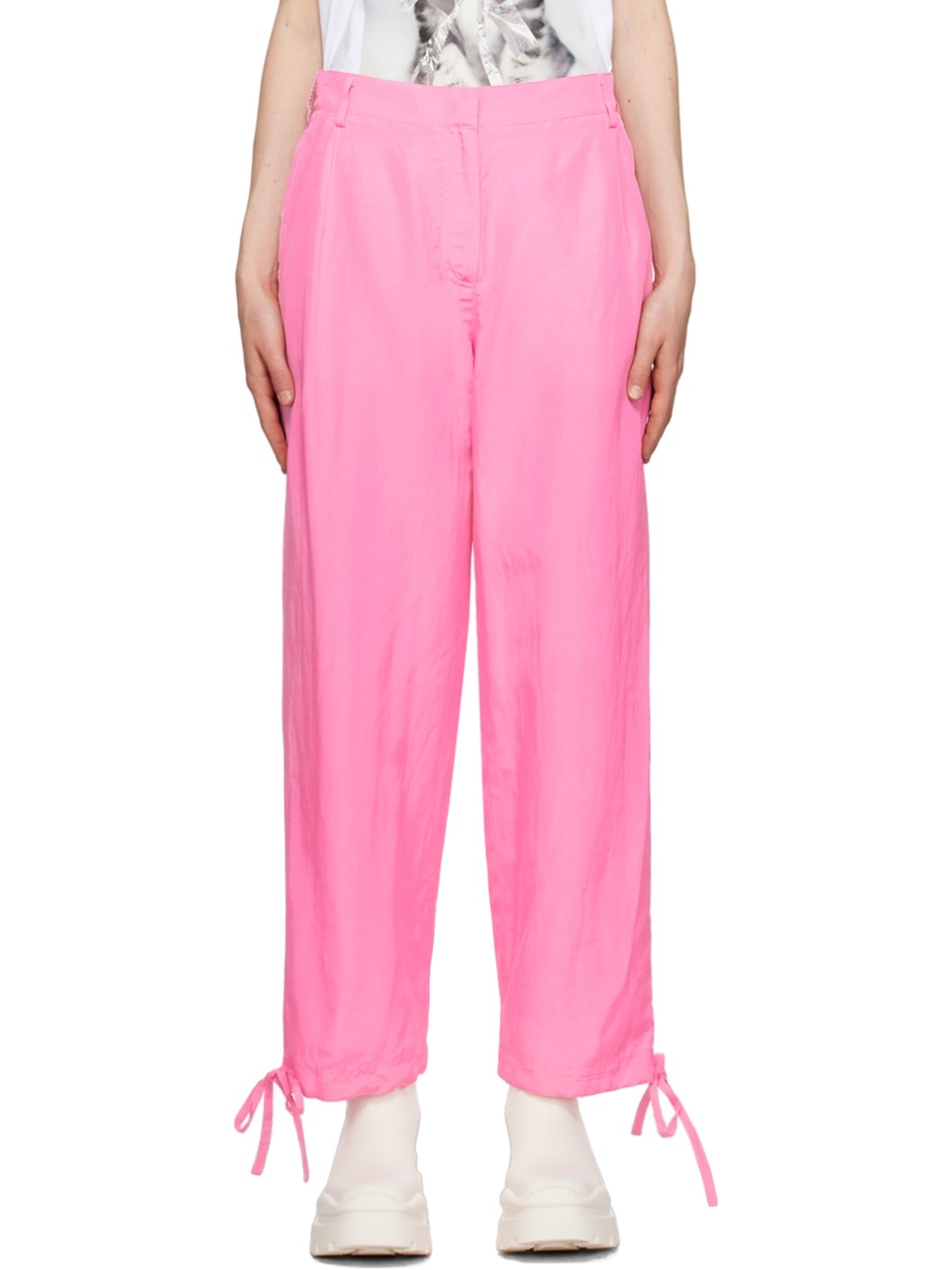 Pink Drawstring Trousers - 1