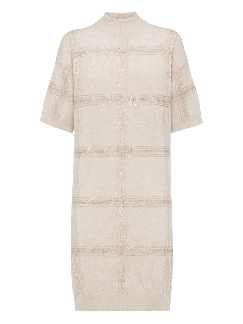 mock-neck midi dress - 1