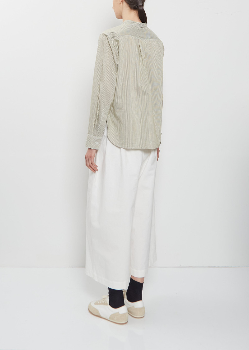 MARGARET HOWELL Collarless Cotton Silk Shirt outlook