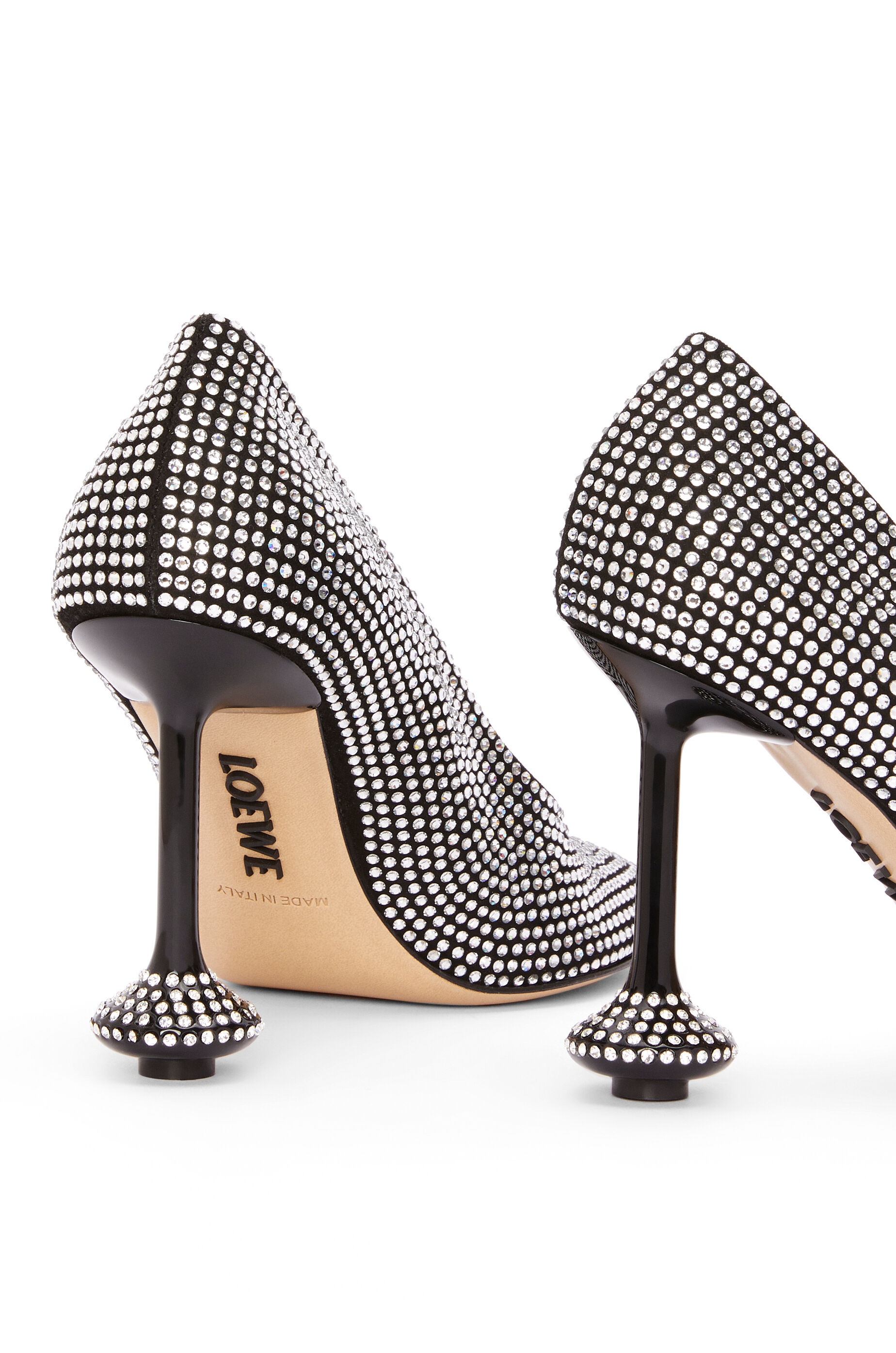 Loewe Toy pump in suede and allover rhinestones | REVERSIBLE