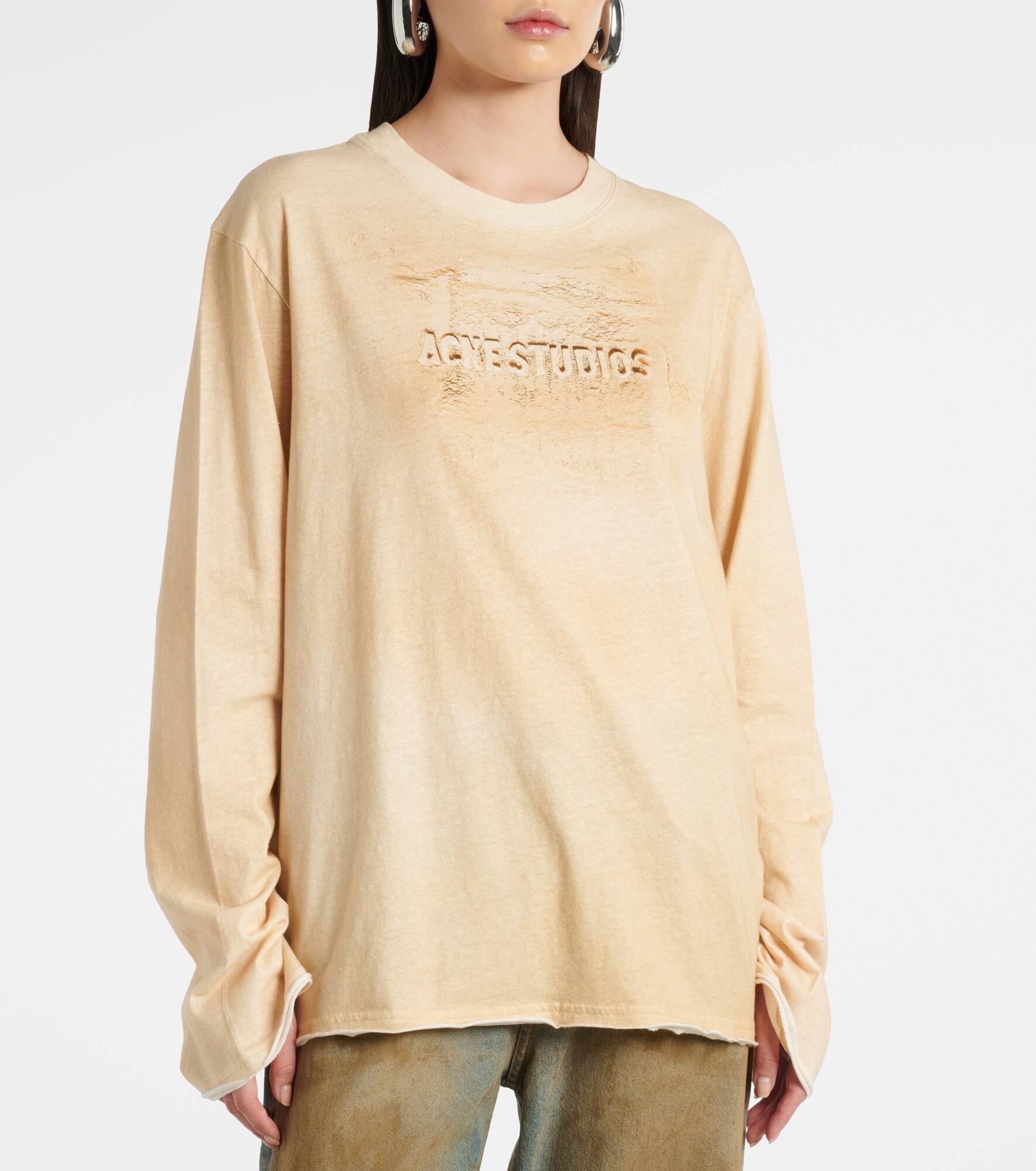 Logo distressed cotton jersey T-shirt - 6