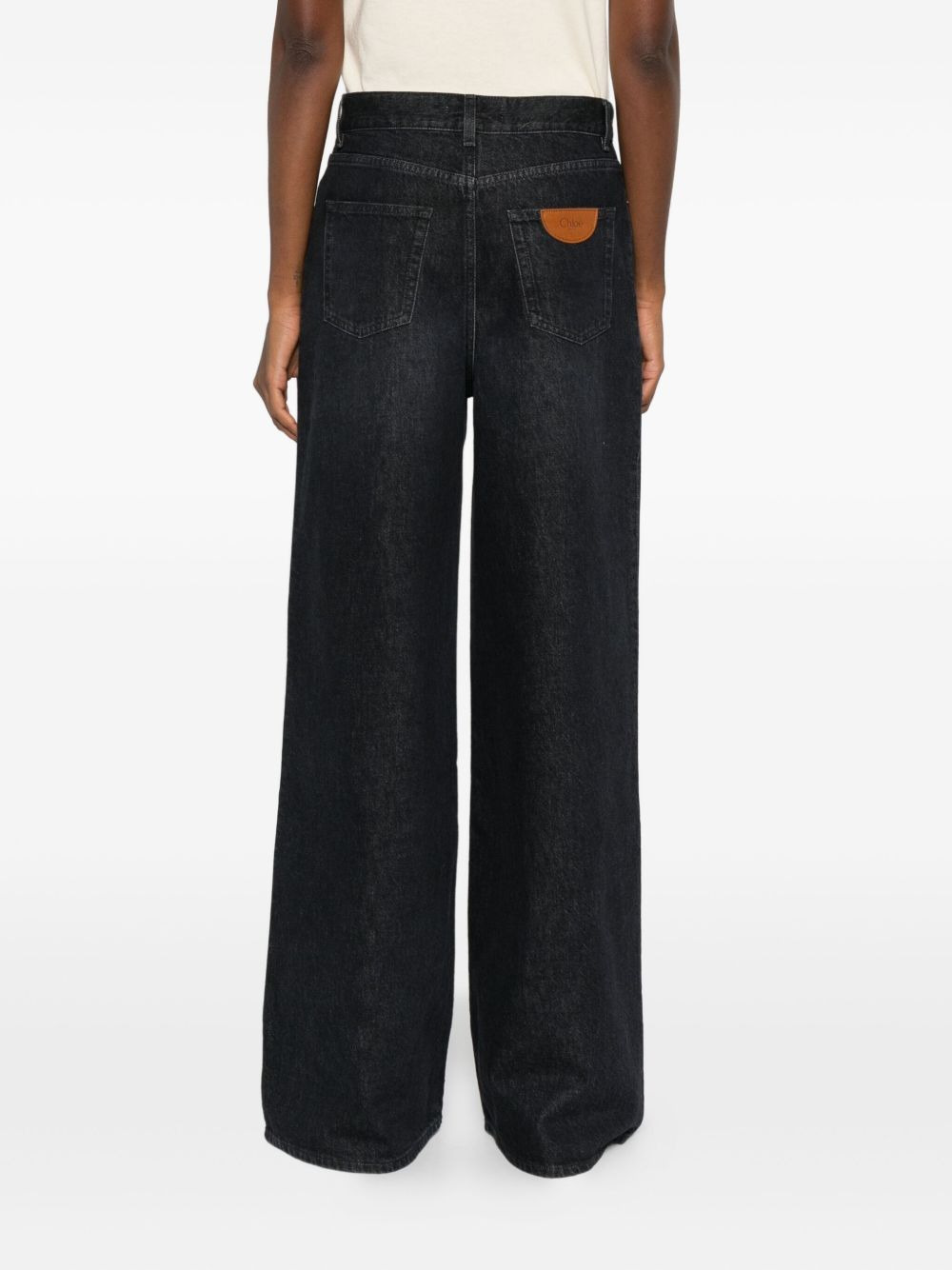 whiskered wide-leg jeans - 4