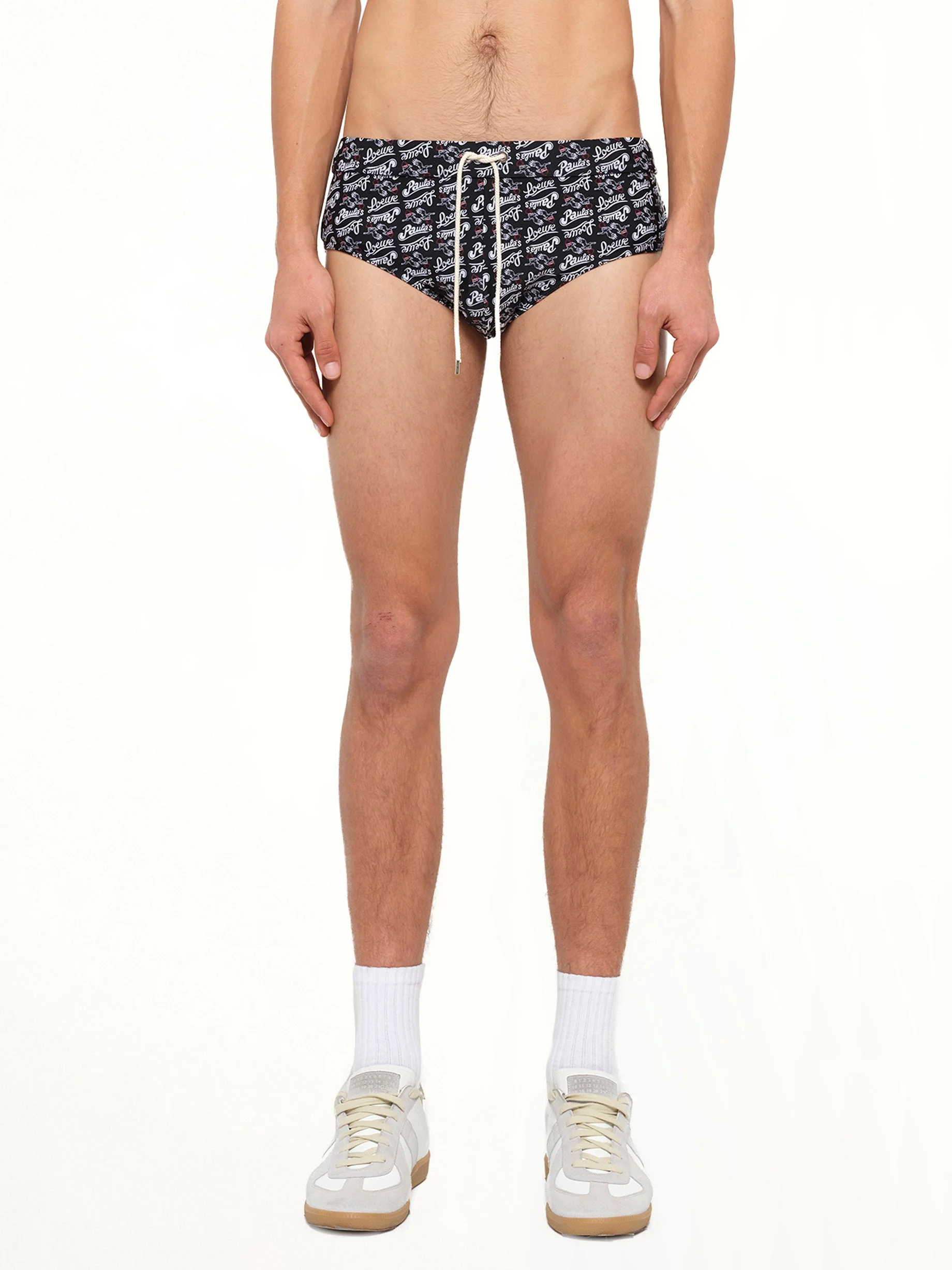 Loewe x Paula Printed Swim Briefs in Black - 1