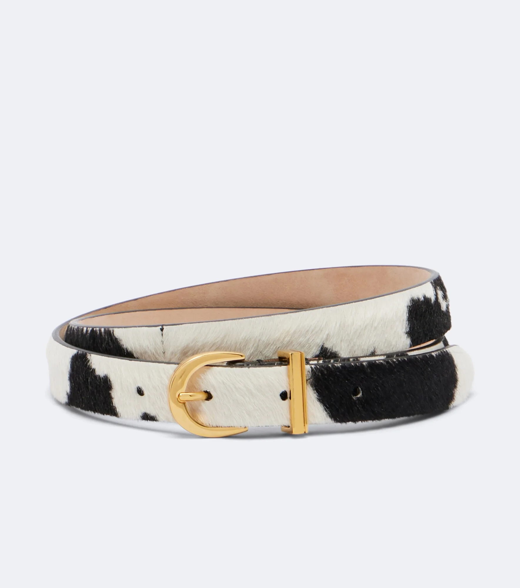 Luna cow-print calf hair belt - 1