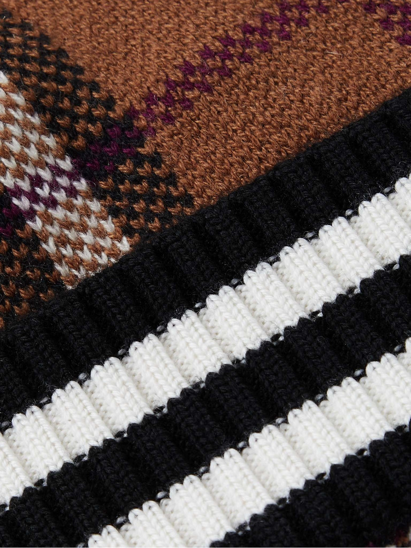 Checked Cashmere-Jacquard Beanie 3