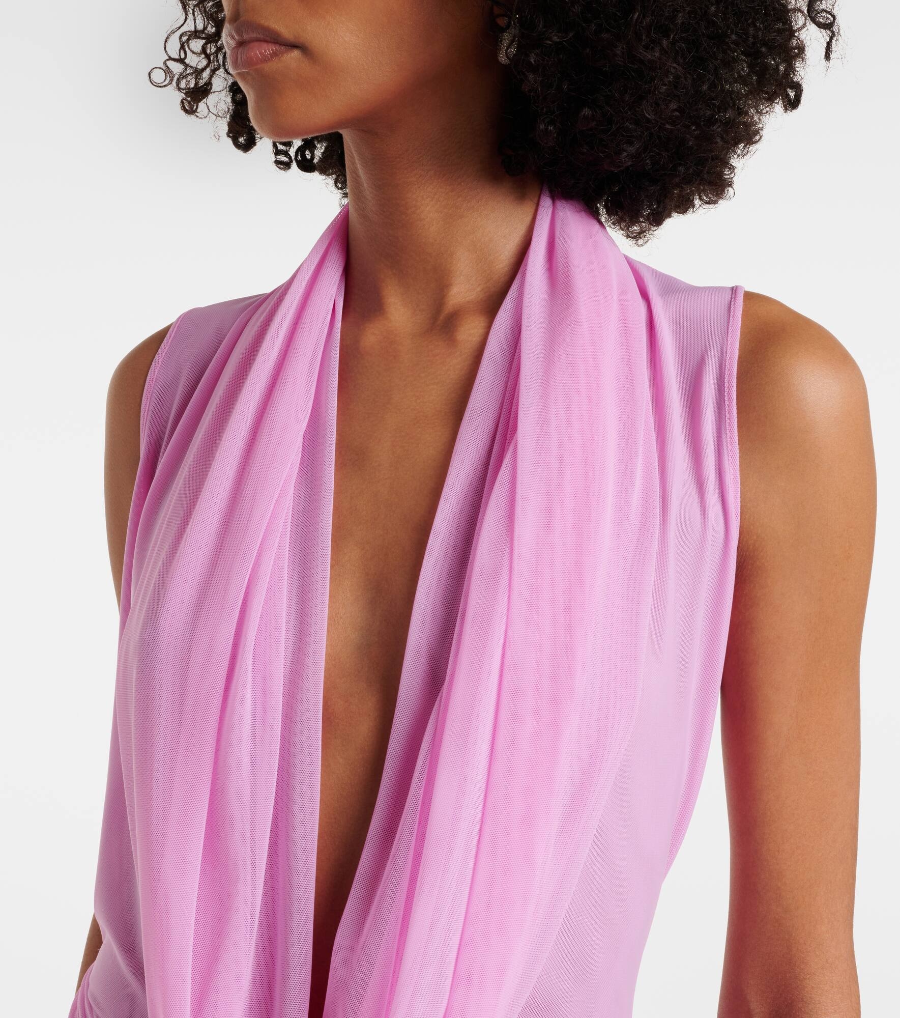 Semi-sheer gown - 4