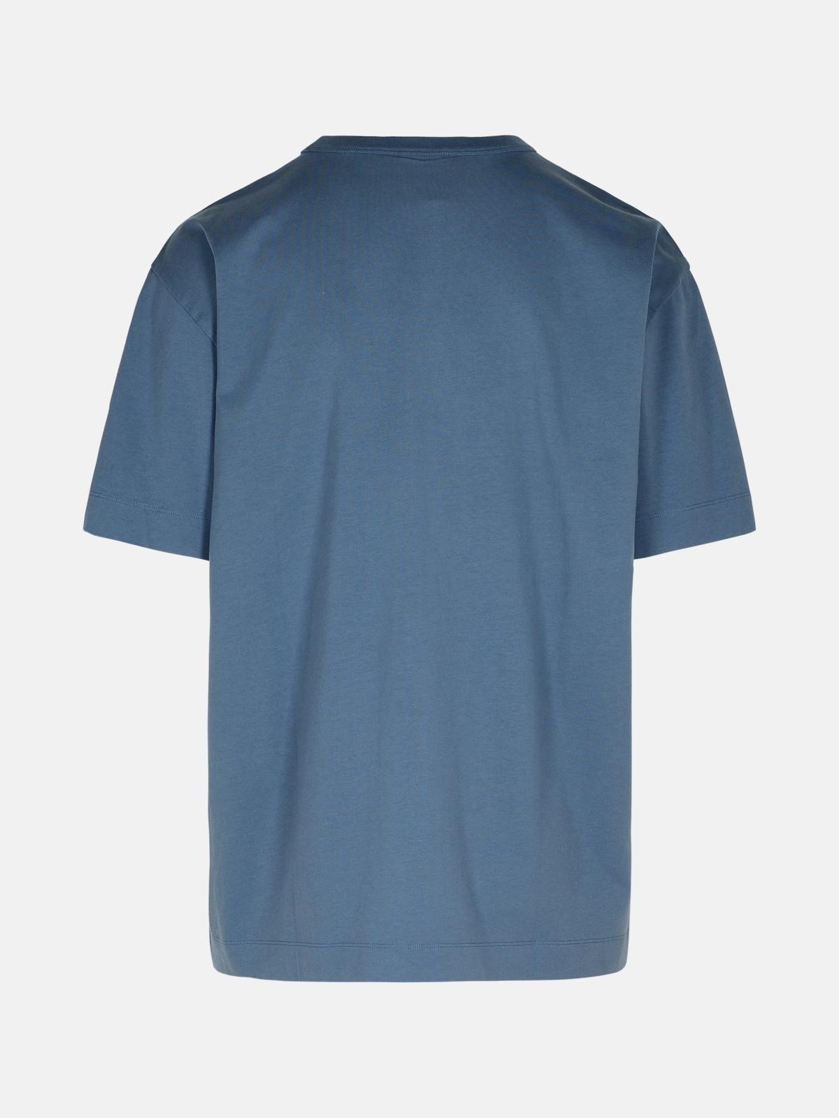 'GLADSTONE' LIGHT BLUE COTTON T-SHIRT - 3