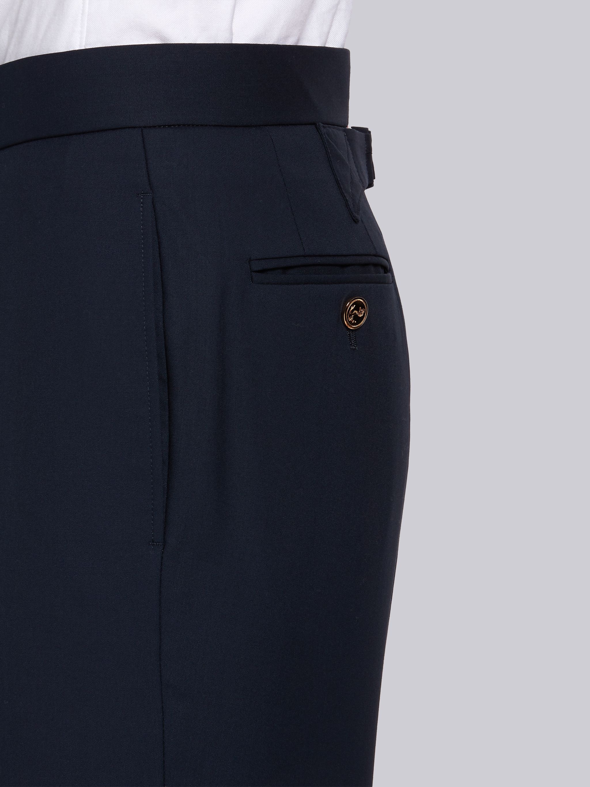 Navy Super 120s Twill Mid-rise Slim Trouser - 5