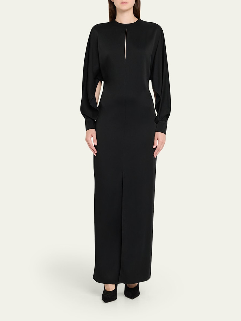 MICHAEL KORS COLLECTION Slit Long-Sleeve Satin Gown outlook