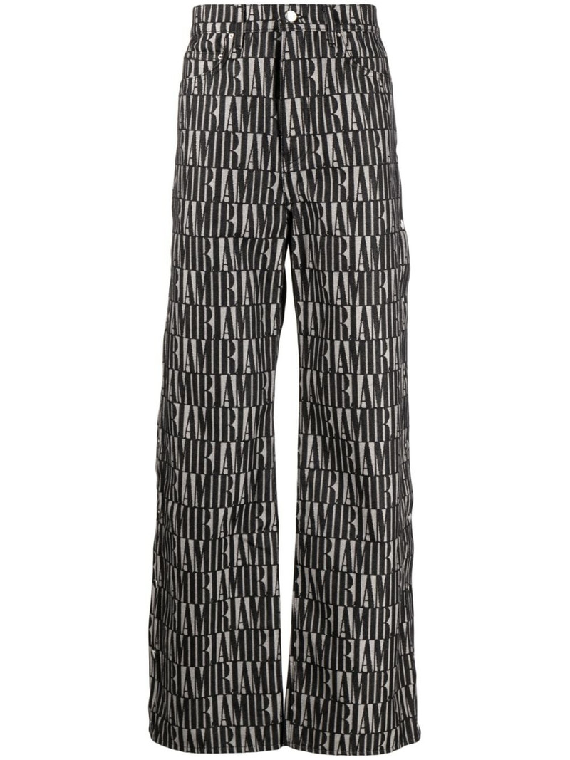 logo-print straight-leg trousers 1