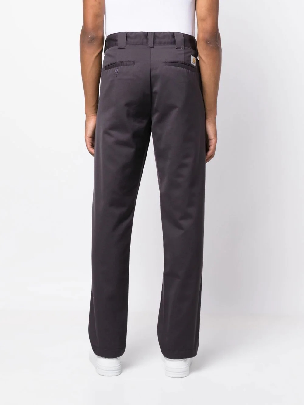 logo-patch slim-cut trousers - 4