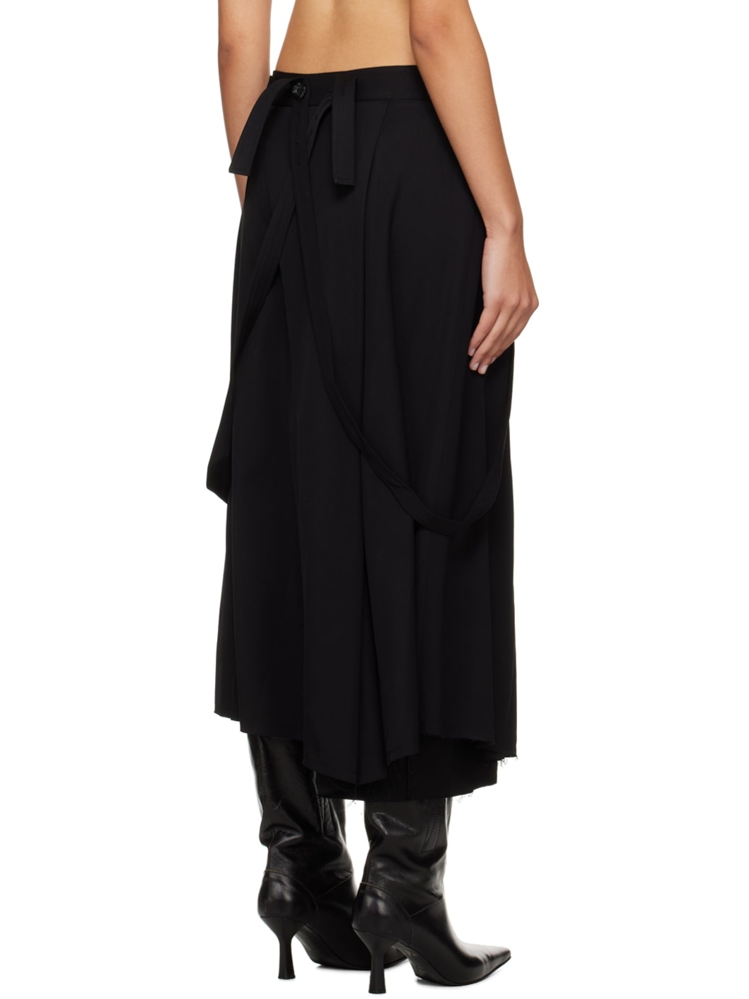 Black Pleated Midi Skirt - 3