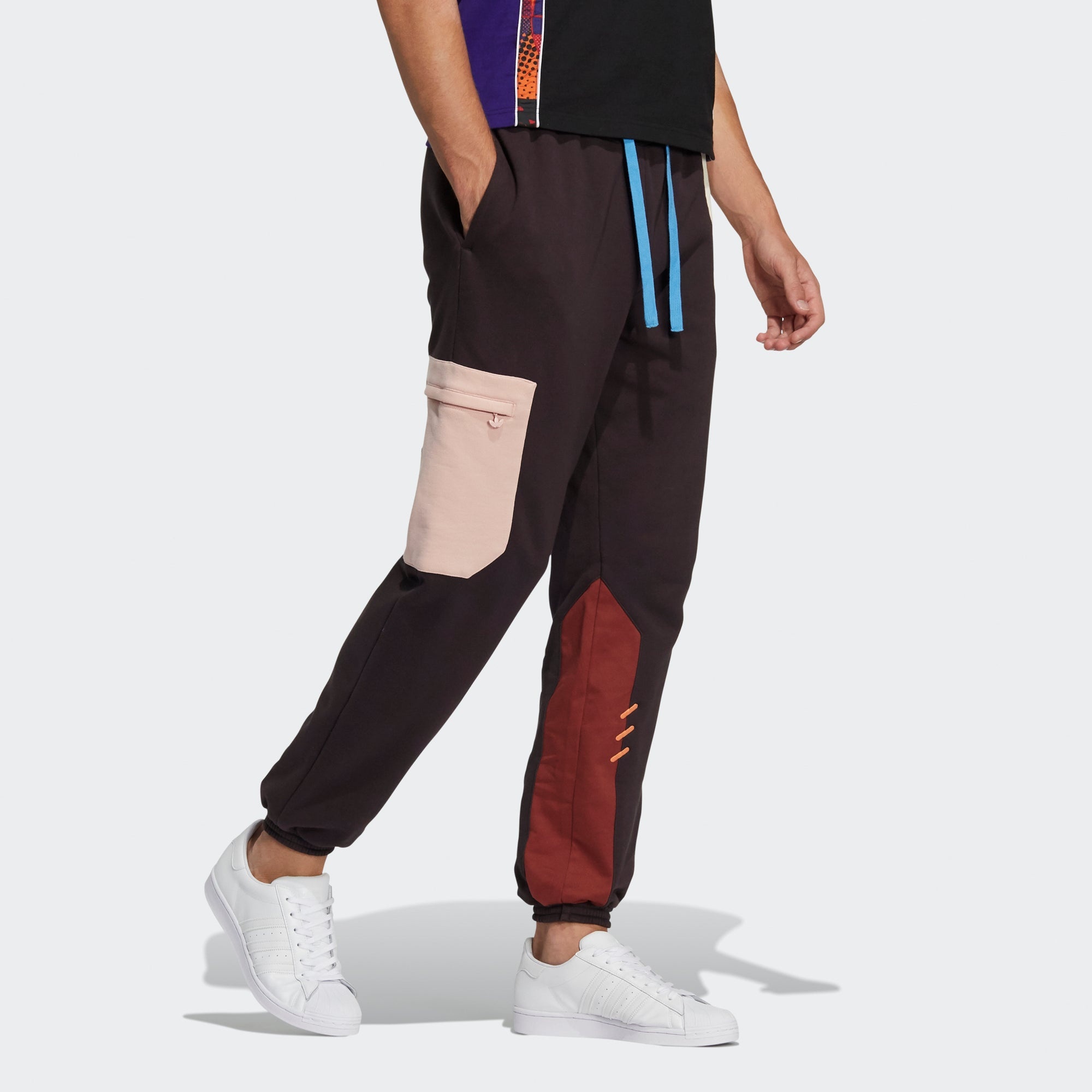 adidas originals Series Contrast Color Stitching Drawstring Sports Pants/Trousers/Joggers Brown HC03 - 6