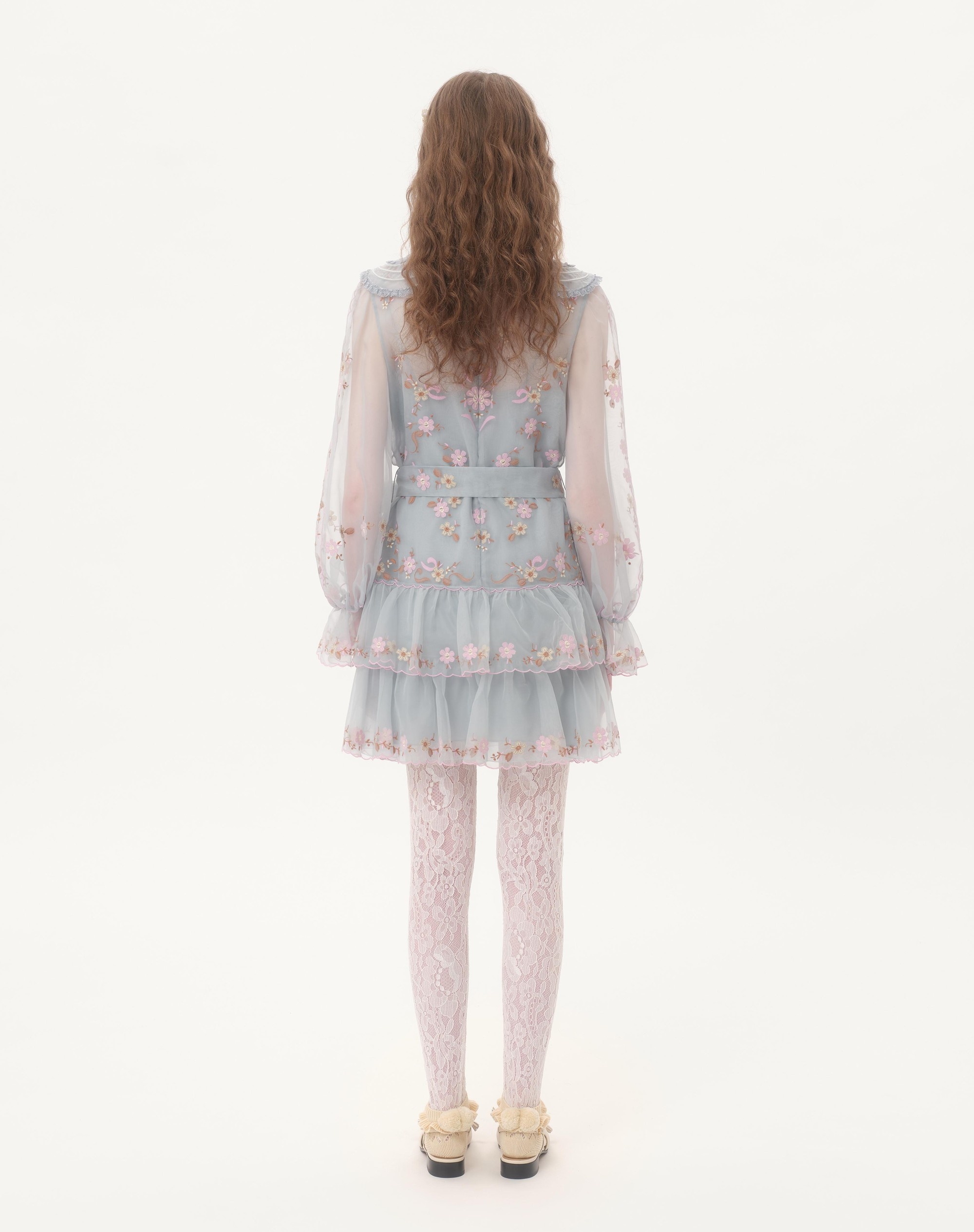 SHORT EMBROIDERED ORGANZA DRESS - 7