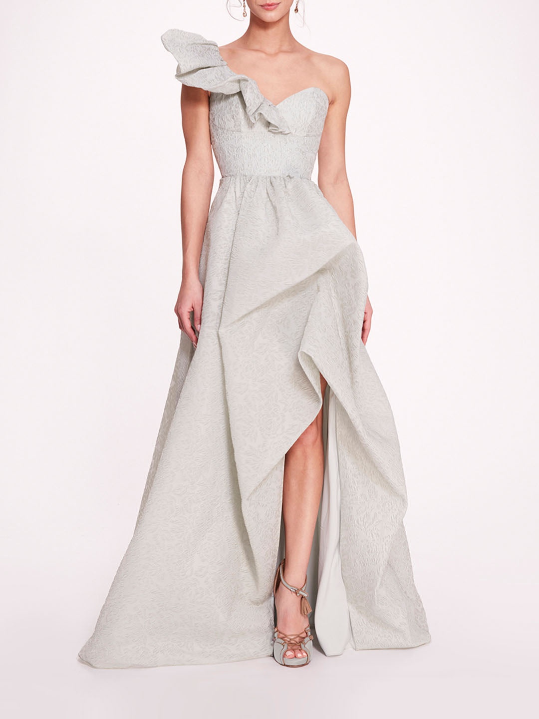 CLOQUE DRAPED GOWN - 1