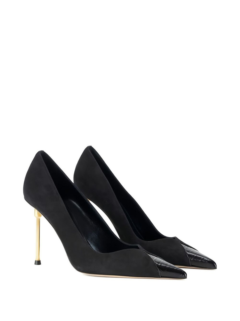 ELISABETTA FRANCHI 100mm sculpted heel leather pumps outlook