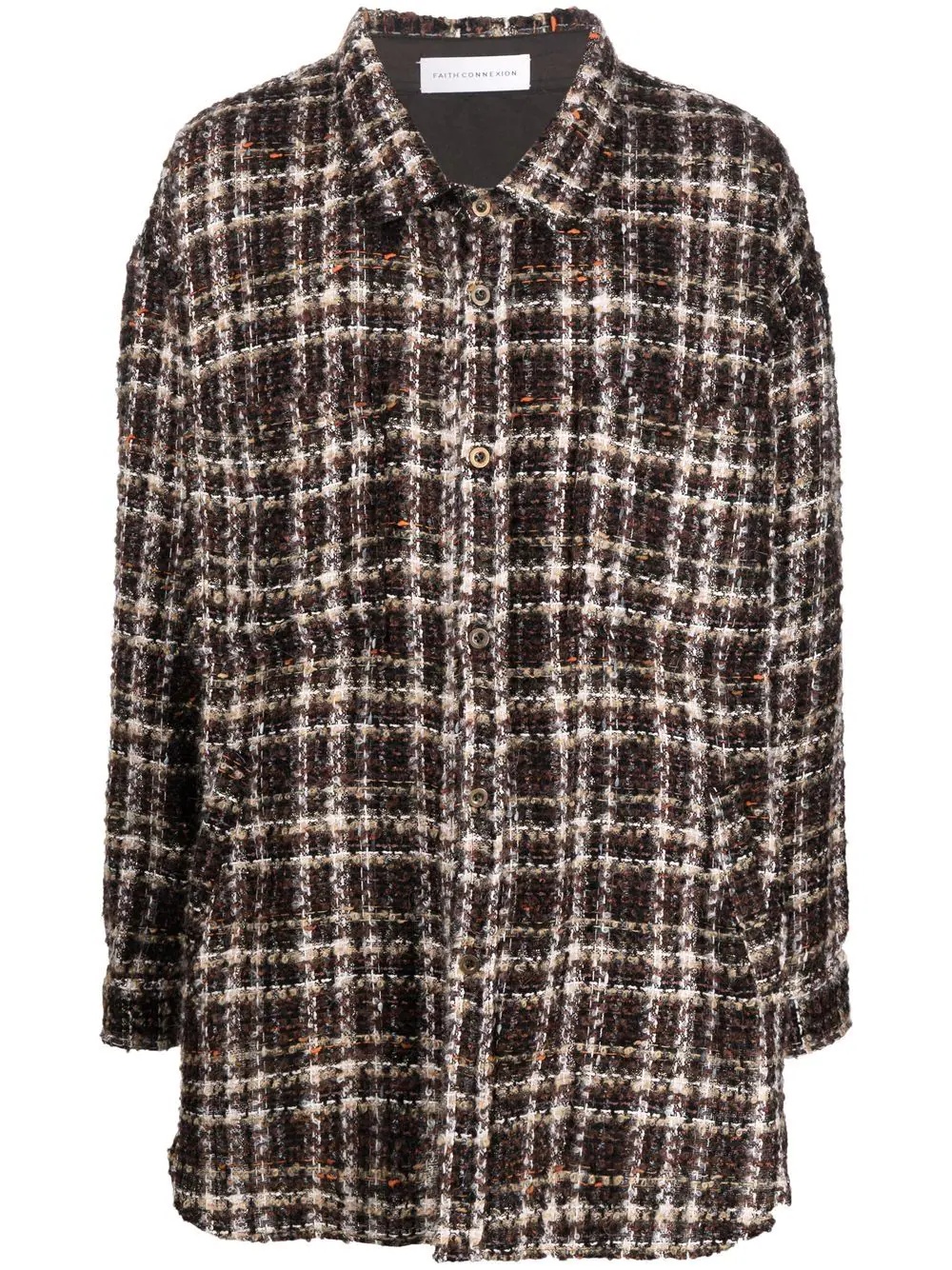 checked tweed shirt - 1