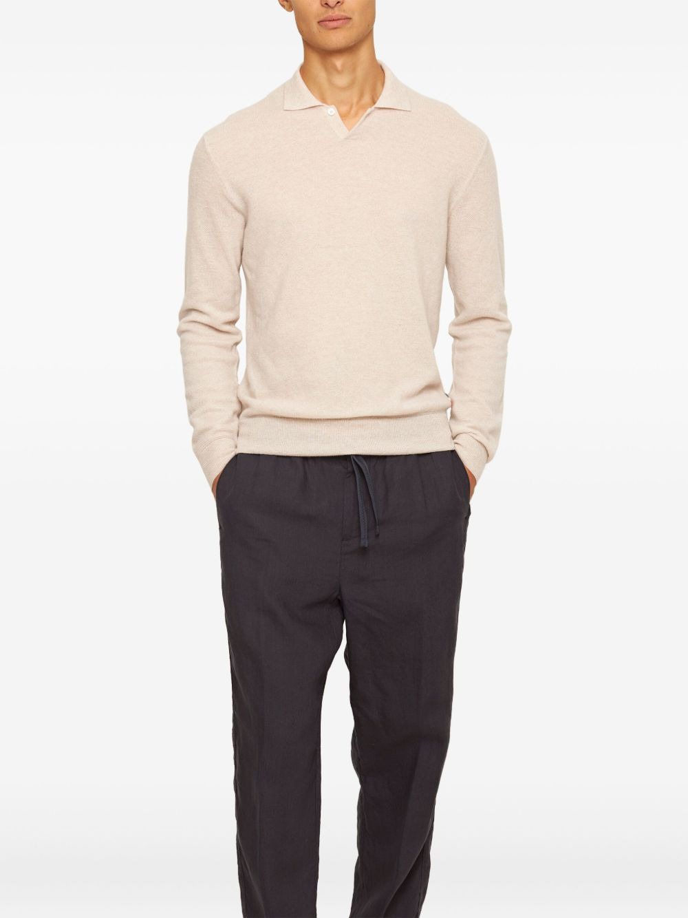Bruno longsleeved cashmere polo shirt - 2