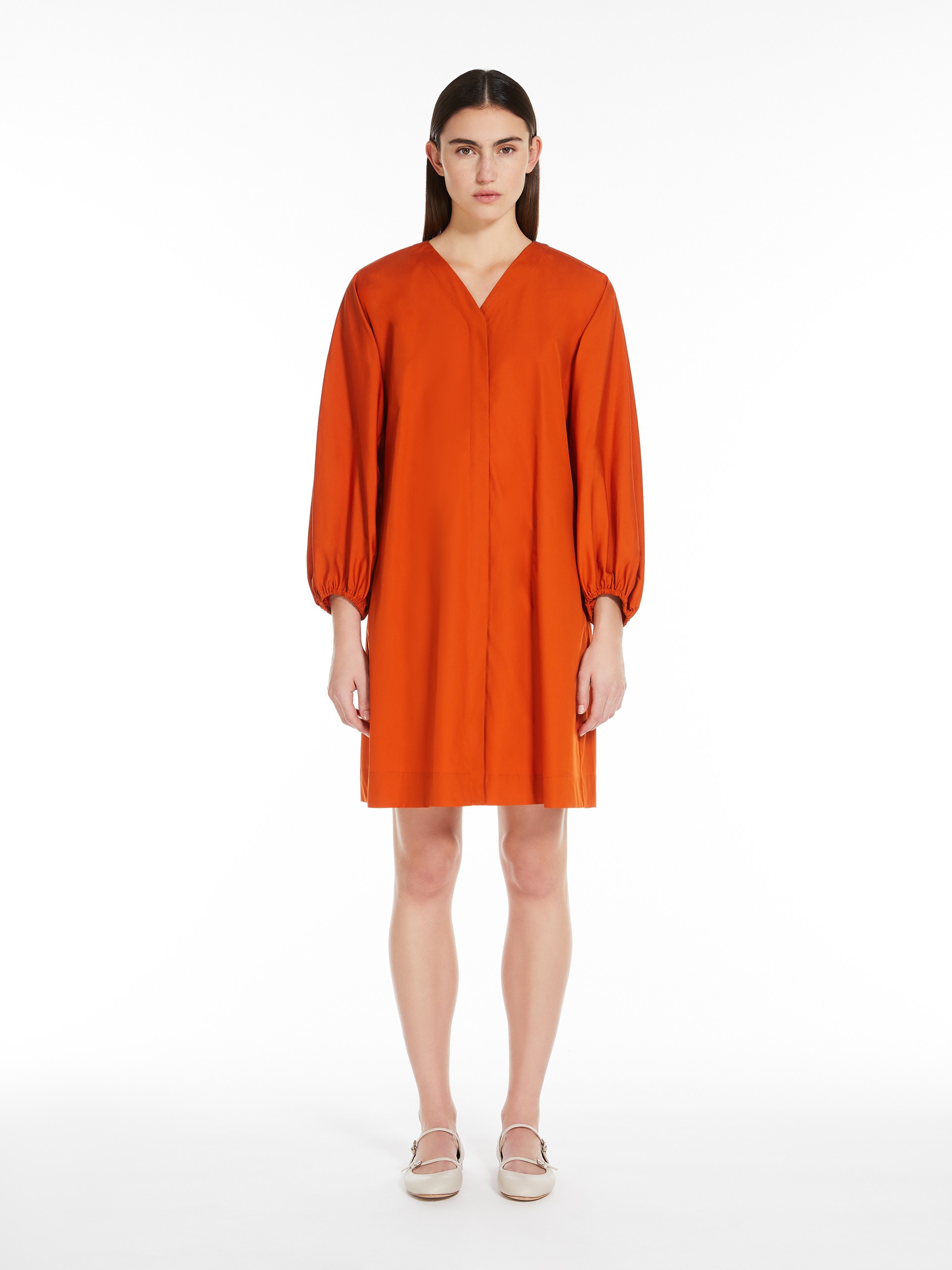 MIKI Cotton poplin V-neck dress - 3