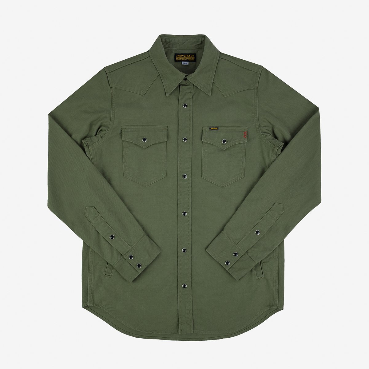 IHSH-381-OLV 9oz Military Serge CPO Shirt  - Olive - 1