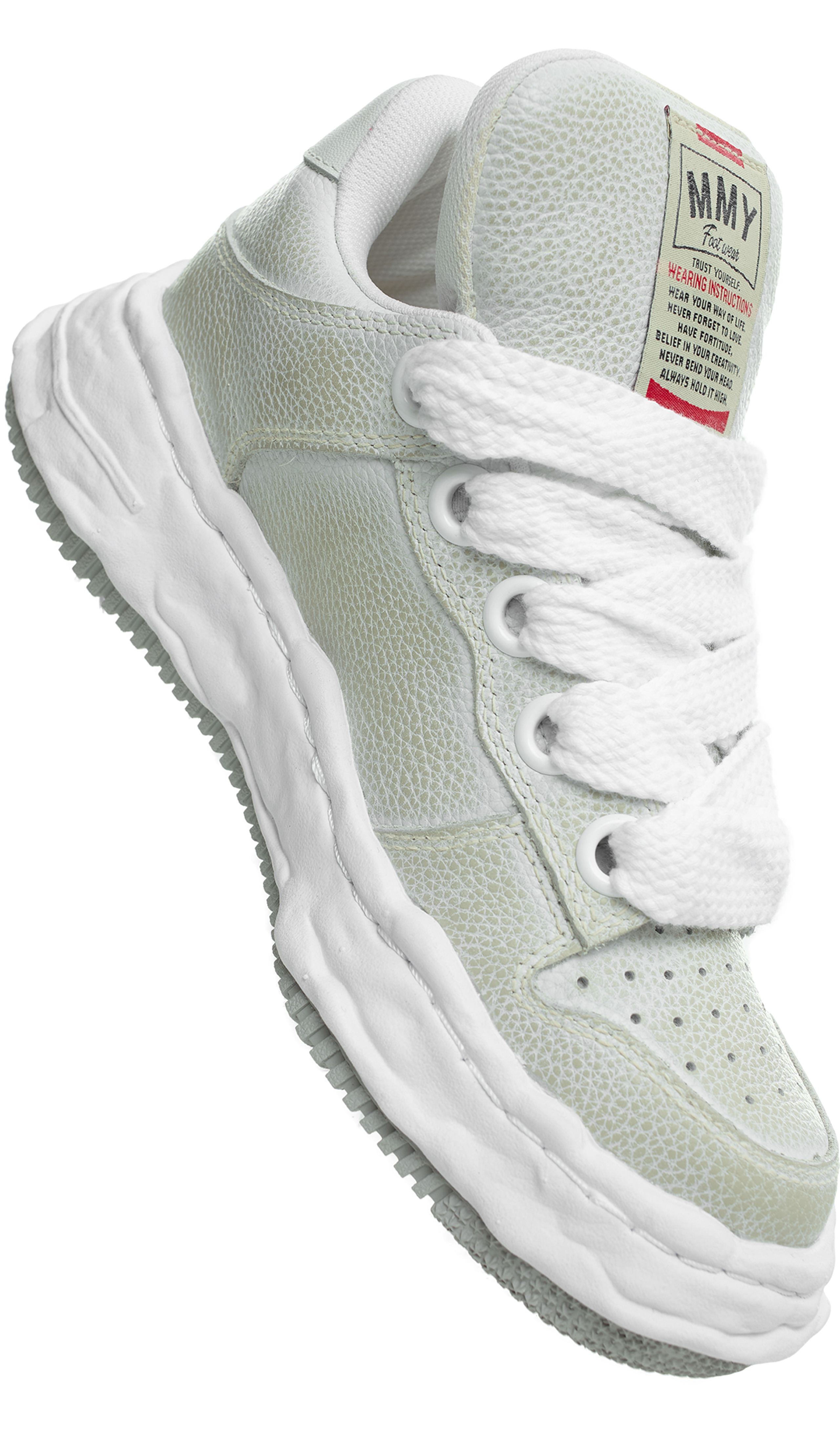 GREY LEATHER SNEAKERS - 1