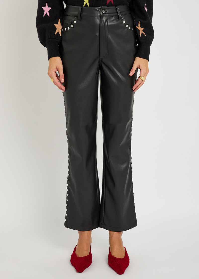 Never Fully Dressed Never Fully Dressed Stud-embellished Faux Leather Trousers outlook