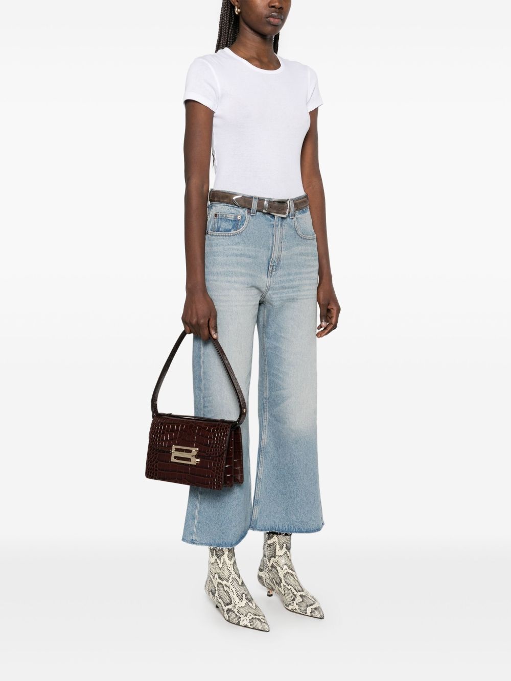 embossed-crocodile shoulder bag - 2