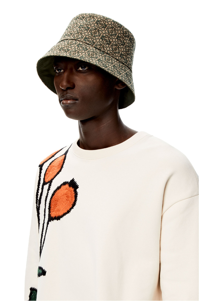 Loewe Reversible Anagram bucket hat in jacquard and nylon outlook