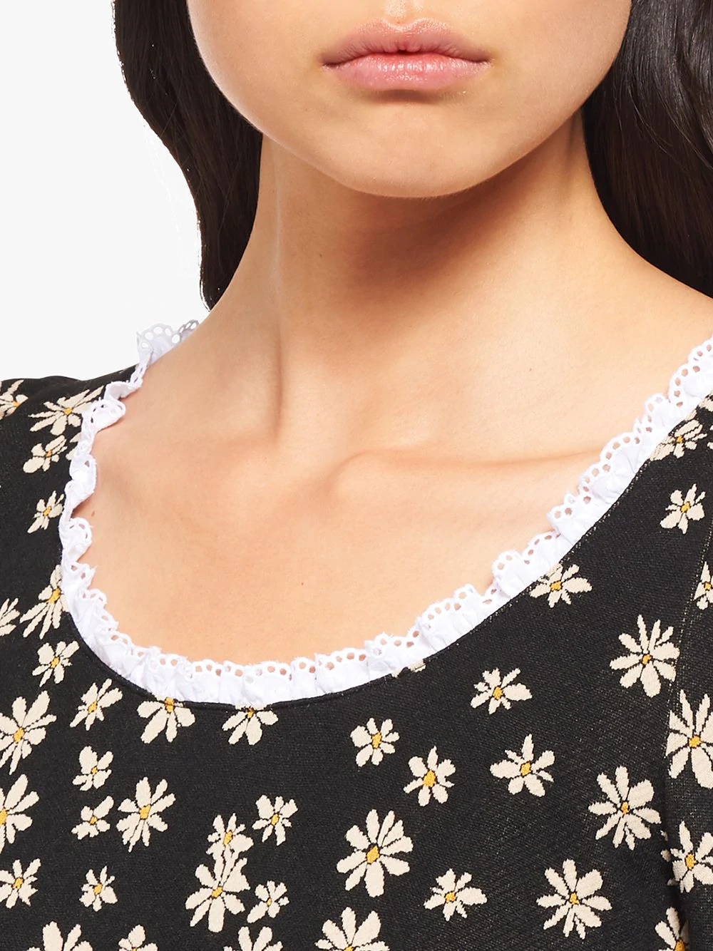 cropped floral-jacquard top - 5