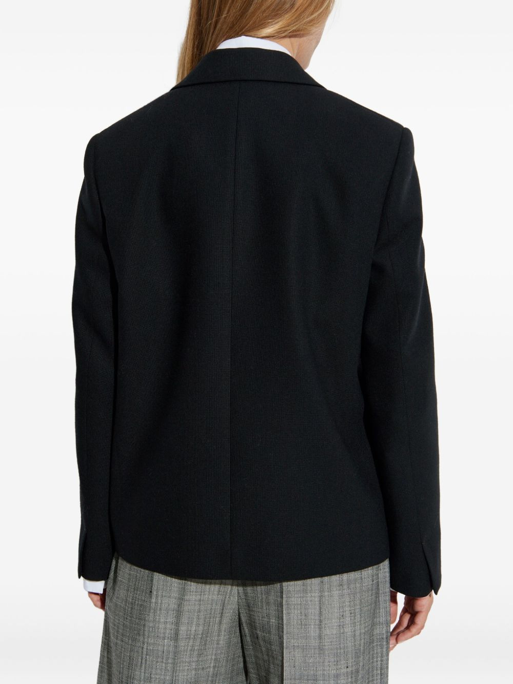 notched-lapel wool blazer - 4