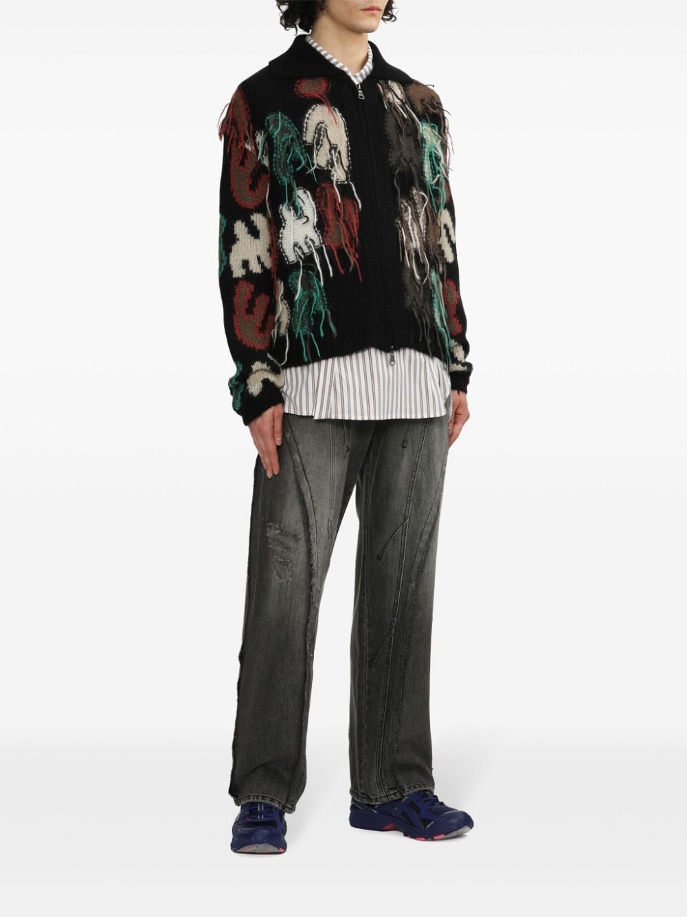 Rainbow intarsia cardigan - 2
