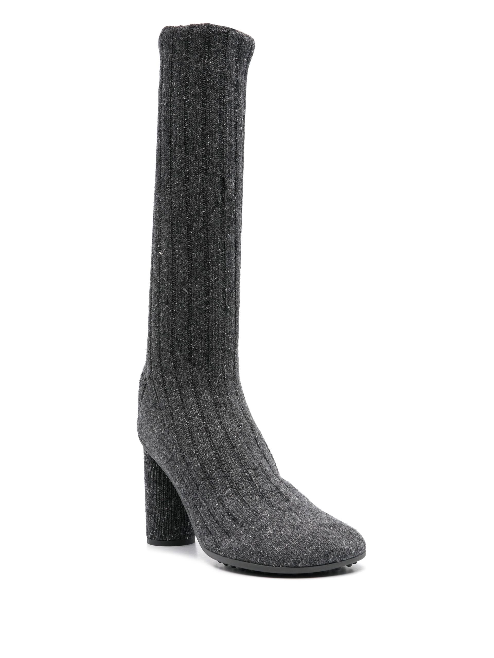 Grey Atomic 90 Ribbed-Knit Boots - 2