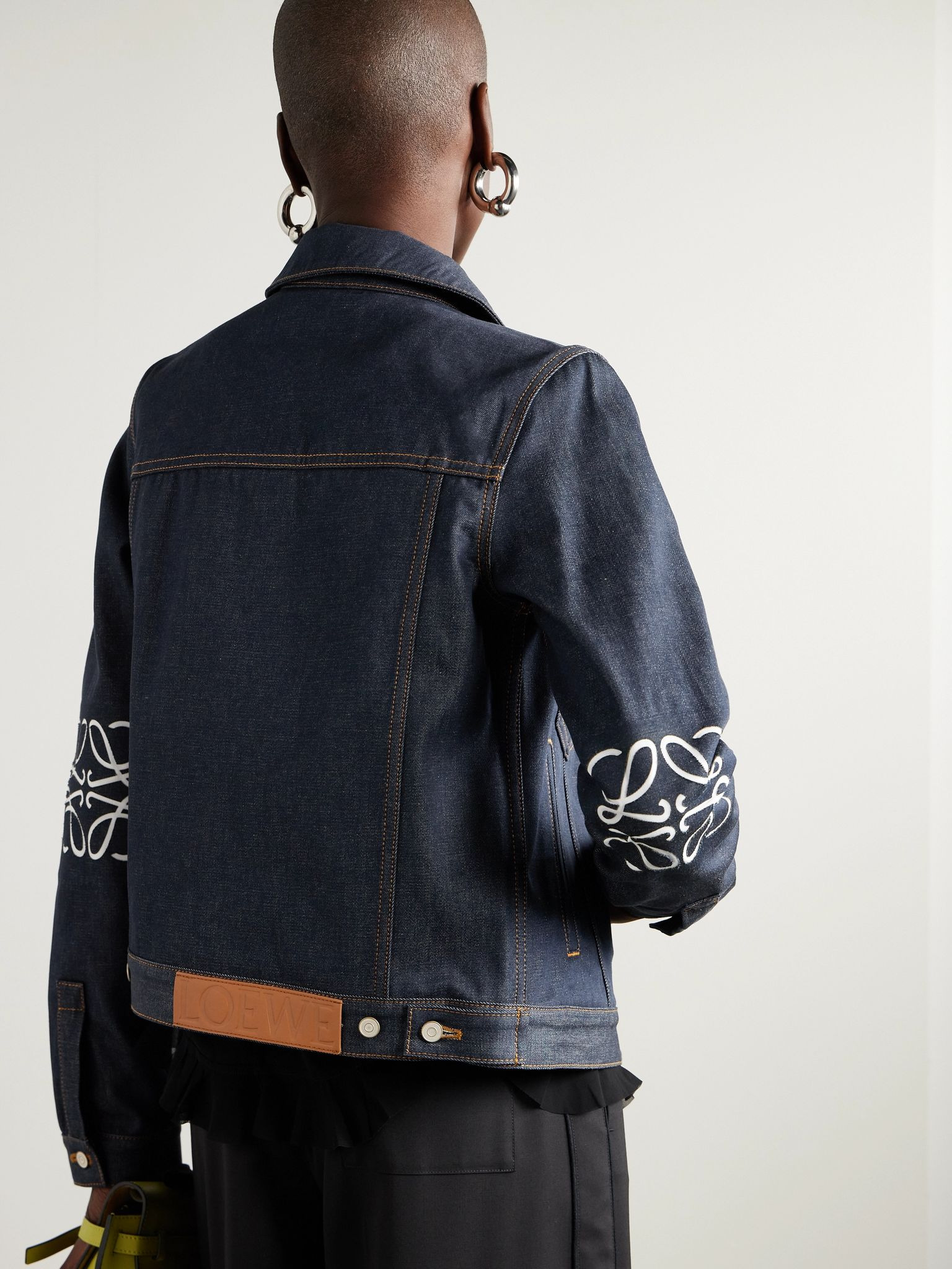 Anagram appliquéd denim jacket Blue - 4