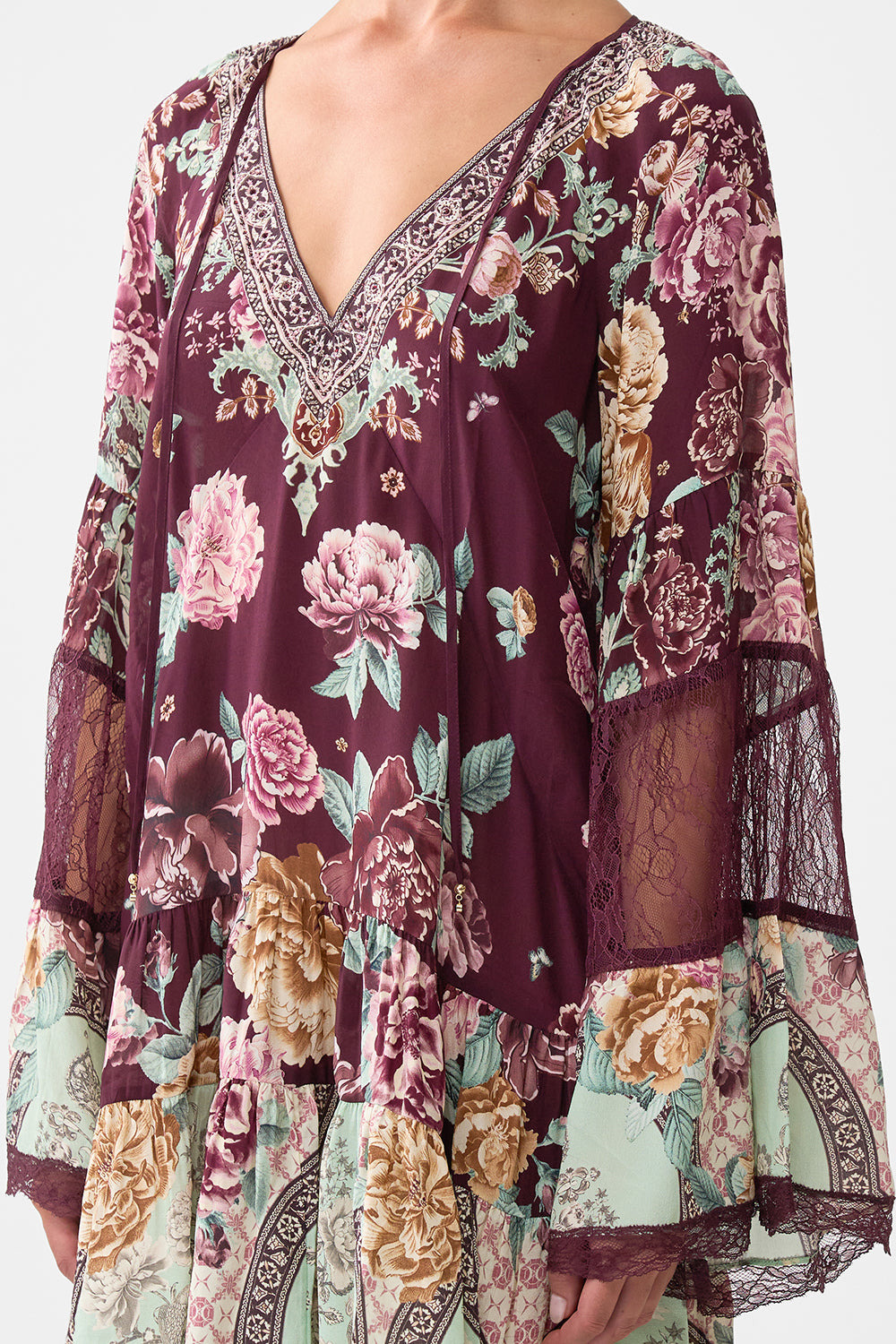 A-LINE GATHERED PANEL DRESS - 5